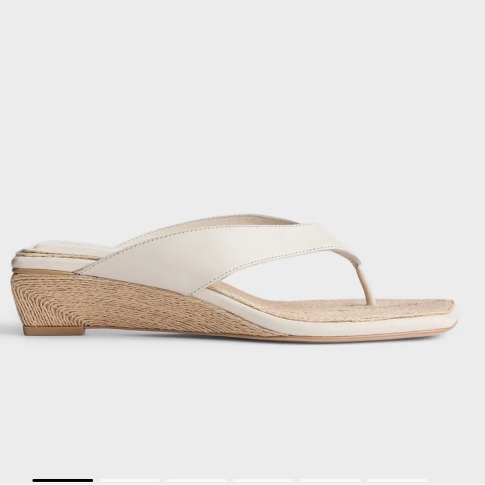 Rag & Bone Off-White Leather Thong Wedge Sandal NIB - Picture 3 of 5